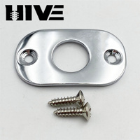 Plaque de sortie de guitare ovale chromée HIVE avec vis, plaque de montage jack 1/4 pouce pour remplacement de guitare électrique/basse
