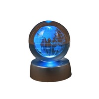 Boule de cristal galaxie gravée au laser 3D personnalisée et créative, base lumineuse, ornement de bureau en verre, décoration de la maison, cadeau d'anniversaire