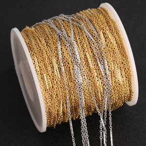 Cadena de acero inoxidable en forma de O, chapada en oro de 18 quilates, para la fabricación de pulseras, componentes de joyería, accesorios DIY H1645 - Product Image 1