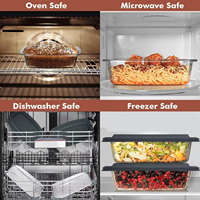 MIXWARES Plat à four en verre et plat de cuisson résistant au four en borosilicate pour casseroles, pain de mie et fromage