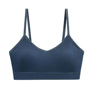 New Woven Wireless Push-Up Chest Support Sports Bra Seamless Thread-Wrapped Thongs Basic Winter Underwear for Teenagers