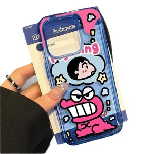 Custodia Morbida Trasparente <span class=keywords><strong>Blu</strong></span> Creativa Antiurto per iPhone 16 15 Pro 14 13 12 Plus XR, Stile Giapponese e Coreano - Product Image 5