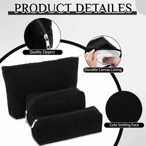 <b>Small</b> Makeup <b>Bag</b> for Purse, Travel Cosmetic <b>Bag</b> Makeup Pouch Corduroy Portable Versatile Zipper Pouch for Women - Product Image 5