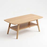 Table basse gigogne en bois de chêne massif naturel, design moderne à 2 niveaux pour salon et chambre, montage facile