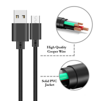 Câble Micro USB de charge rapide 2.4A 480 Gbps avec blindage tressé et gaine en PVC pour téléphones Android et transfert de données informatiques (vente en gros)