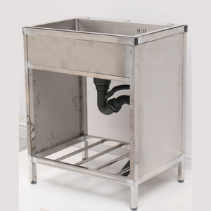 Lavello <span class=keywords><strong>cucina</strong></span> con rubinetto circolare acqua calda e fredda tubo di ingresso vasca lavanderia in acciaio inossidabile con mensola - Product Image 1