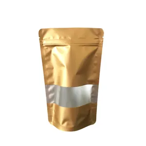 팝콘 포장 가방 황금 스탠드 업 파우치 인쇄 스낵 부풀어 플라스틱 식품 파우치 매트 지퍼 파우치