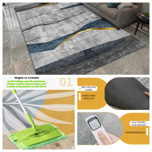 <span class=keywords><strong>Tapis</strong></span> <span class=keywords><strong>de</strong></span> <span class=keywords><strong>couloir</strong></span> moderne en polyester, tissé à la machine, velours diamanté, abstrait géométrique, poils dorés, pour hôtel, allée, <span class=keywords><strong>sol</strong></span> complet, utilisation automobile - Product Image 2