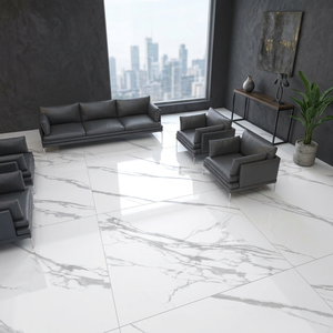 Vistaar Ivory Color 1000x1000mm Polished Glossy Glazed 100x100cm Porcelain Marble Tiles - Product Image 6