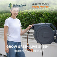 Carrete de manguera de jardín retráctil de goma de 1/2'' Jade Hill R-15 para exteriores, con certificación CNS, rebobinado automático, montado en pared, venta al por mayor