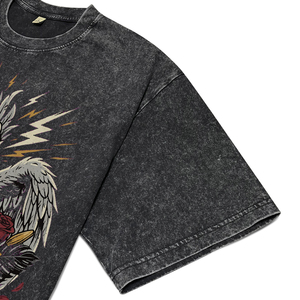 <b>Men's</b> Custom Pattern Print Cotton Outdoor Street T-Shirt Acid Wash Garment Dye Short Sleeve O-Neck Tees Hot Supplier Wholesale - Product Image 5