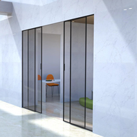 Sistema de Puertas Correderas de Vidrio Automáticas Sin Marco con Sensor de Movimiento de Calidad y Seguridad, Operador Inductivo Interior con Ruedas Maglev