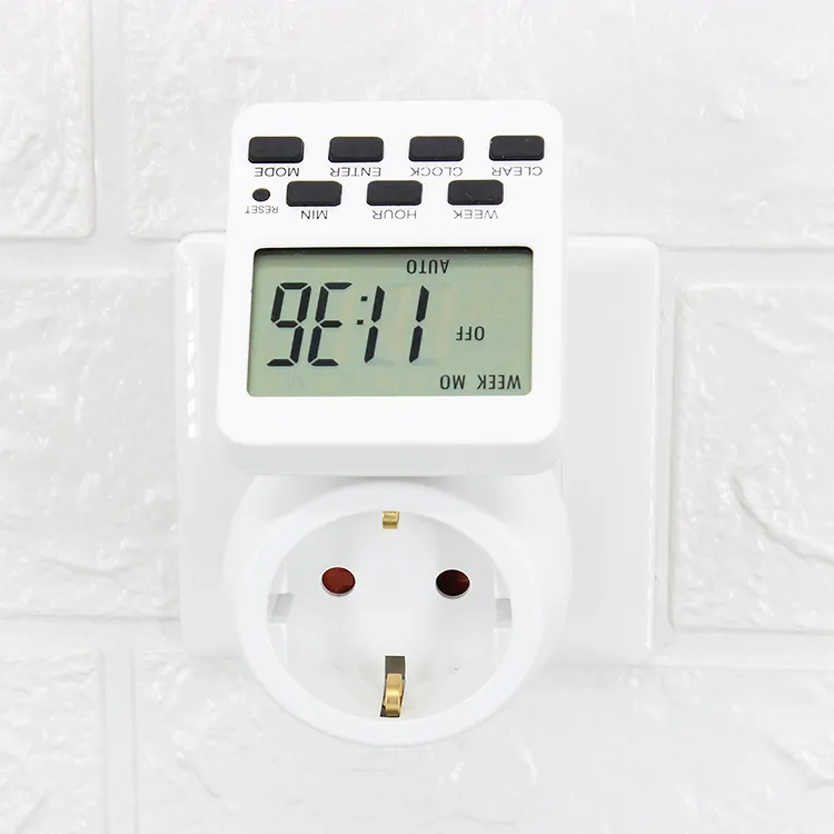 2023 Groothandel Hot Sell 230V Keuken Veilig Digital Smart Eu Plug Timer Plug Voor Thuis