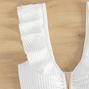 <span class=keywords><strong>Maillot</strong></span> <span class=keywords><strong>de</strong></span> <span class=keywords><strong>bain</strong></span> triangle en mousseline taille haute, style européen et américain, monochrome, à volants, nouvelle collection 2025, le plus vendu - Product Image 4