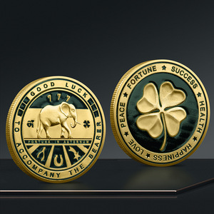 WOWEI quadrifoglio di elefante monete Commemorative tridimensionali in rilievo in metallo laccato artigianato in ferro placcato a tema angelo - Product Image 4