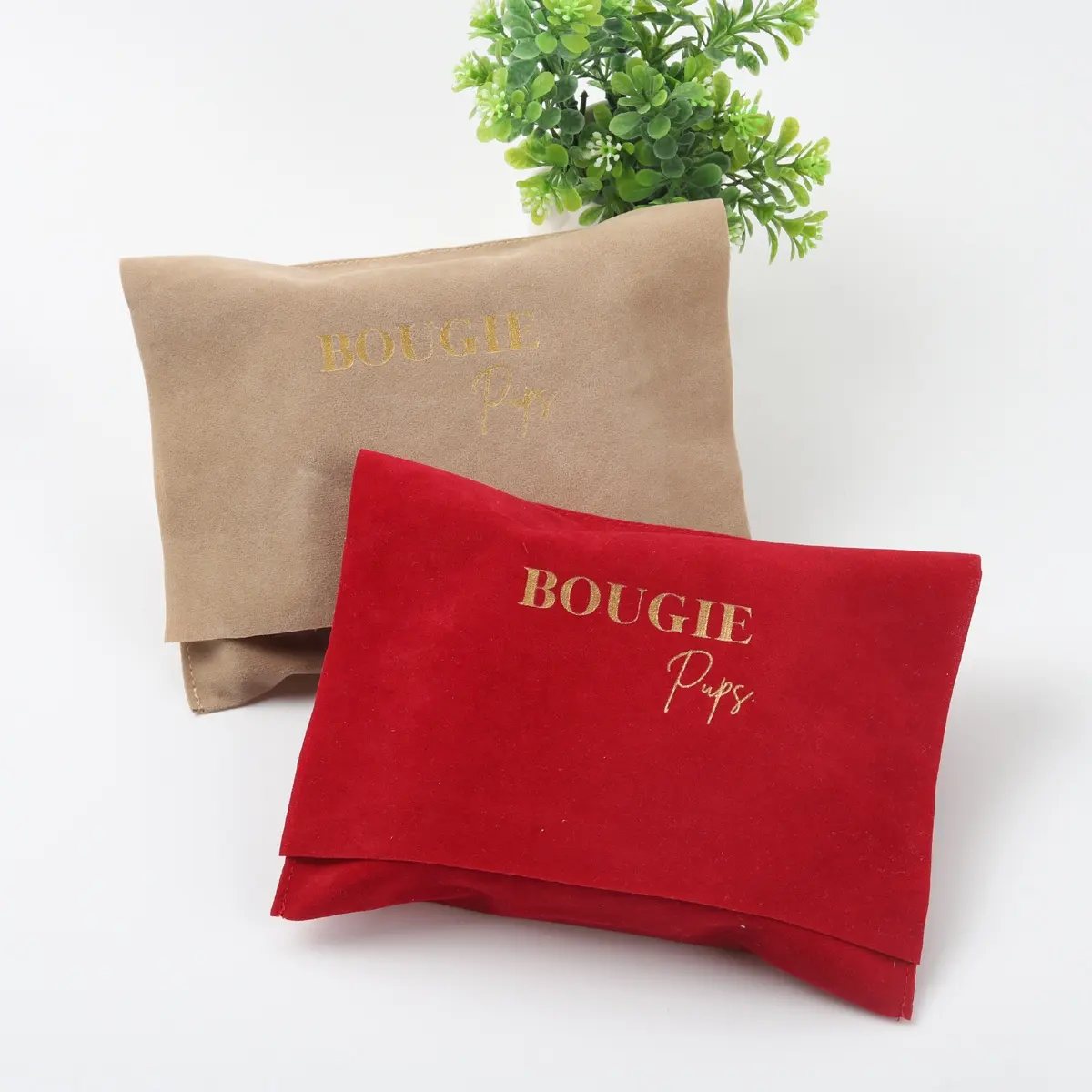 High End Gold Logo gedruckt Samt Umschlag Tasche Staub tuch Schmuck Gürtel Krawatte Haarnadel Verpackung Umschlag Tasche