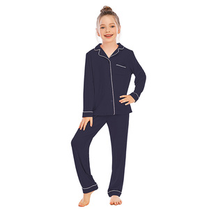 <span class=keywords><strong>Pyjama</strong></span> de style européen et américain pour enfants, ensemble pantalon et haut à manches longues pour garçons et filles, respirant, élastique et confortable en modal - Product Image 4
