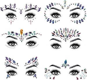 Mermaid face jewels sticker waterproof mermaid face painting strass body tattoo gem crystal glitter stickers - Product Image 5