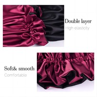 QINGYAN Bonnet Tendance pour Femme, Bonnets de Nuit en Satin pour Femmes, Logo Personnalisé, Lien Réglable, Grandes Boucles