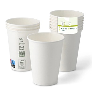 Gobelets à café en papier écologiques recyclables de 16 oz (400 ml) Ø 80 mm, marron à l'intérieur, blanc à l'extérieur, ondulés, surdimensionnés - Product Image 2