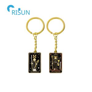 Llavero personalizado <span class=keywords><strong>con</strong></span> tarjeta de Tarot gótica de constelación de La Fortuna, llavero <span class=keywords><strong>con</strong></span> esmalte, llavero - Product Image 5