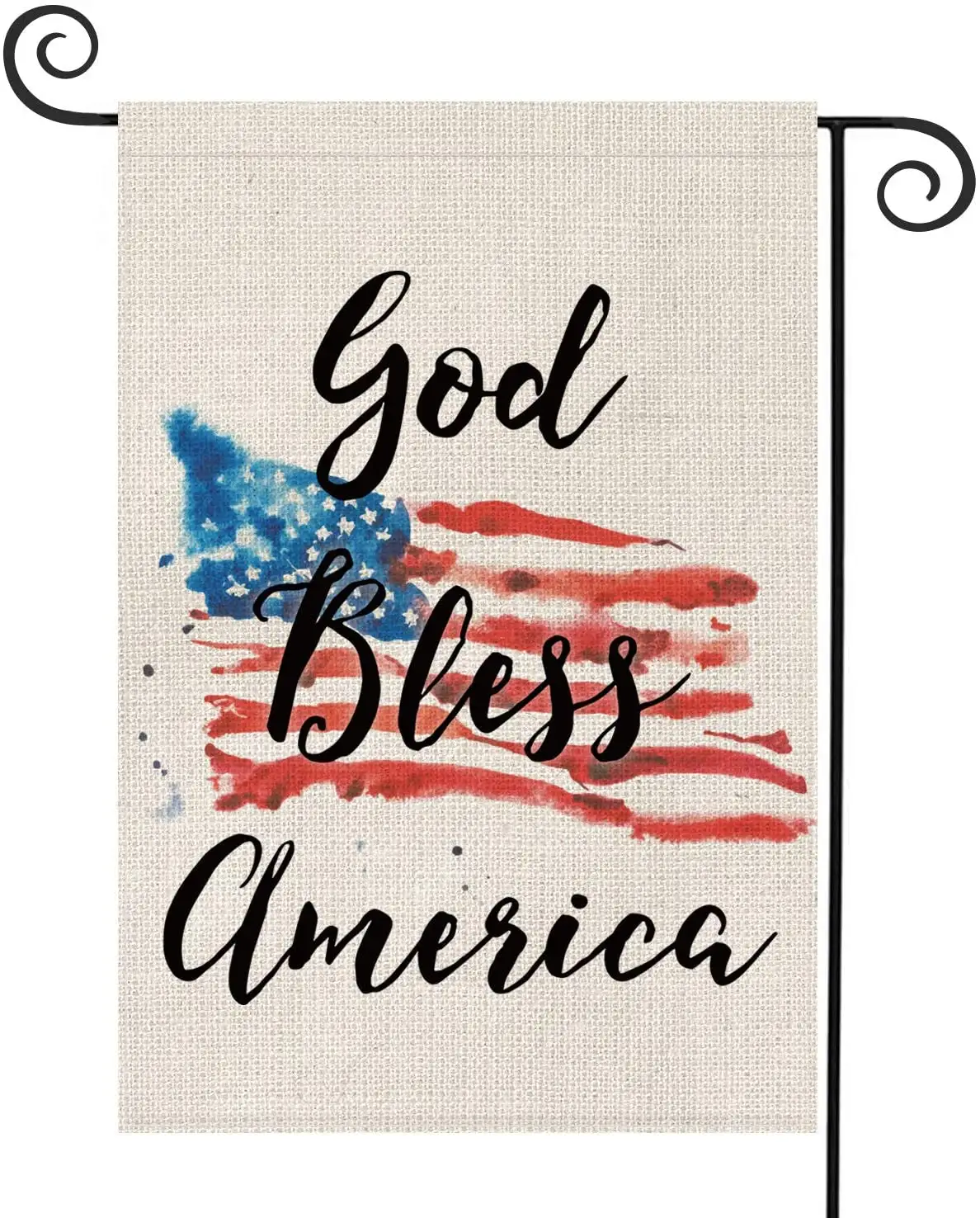 Бог благословит Америку 4 июля Садовый флаг Вертикальная двухсторонняя патриотическая полоса и звездный американский флаг, день <span class=keywords><strong>памяти</strong></span> независимый