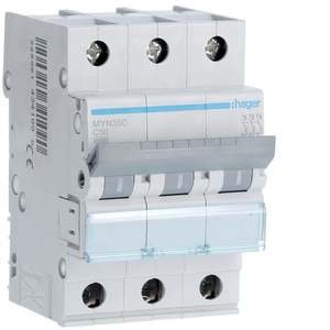 Interruttore automatico miniaturizzato Hager MYN350 personalizzabile 4500A 3P curva C 50A 3M - Product Image 1