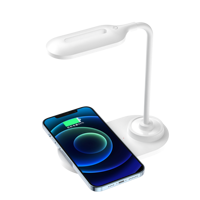 Lampe de table électrique intelligente et mignonne avec protection oculaire, chargeur sans fil 15W, QC3.0 Type-C pour chambre à coucher, bureau, lampe de bureau LED portable