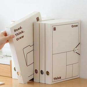 Boîte de rangement pour dossiers A4, boîte de rangement pour documents de bureau épaissie, boîte de rangement pour bons de réduction avec logo personnalisé, vente en gros - Product Image 1