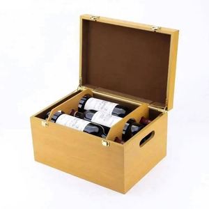 Boîte à vin en bois rouge simple, boîte cadeau, caisses à vin en bois polyvalentes, présentoir à vin en bois <span class=keywords><strong>eBay</strong></span> - Product Image 2