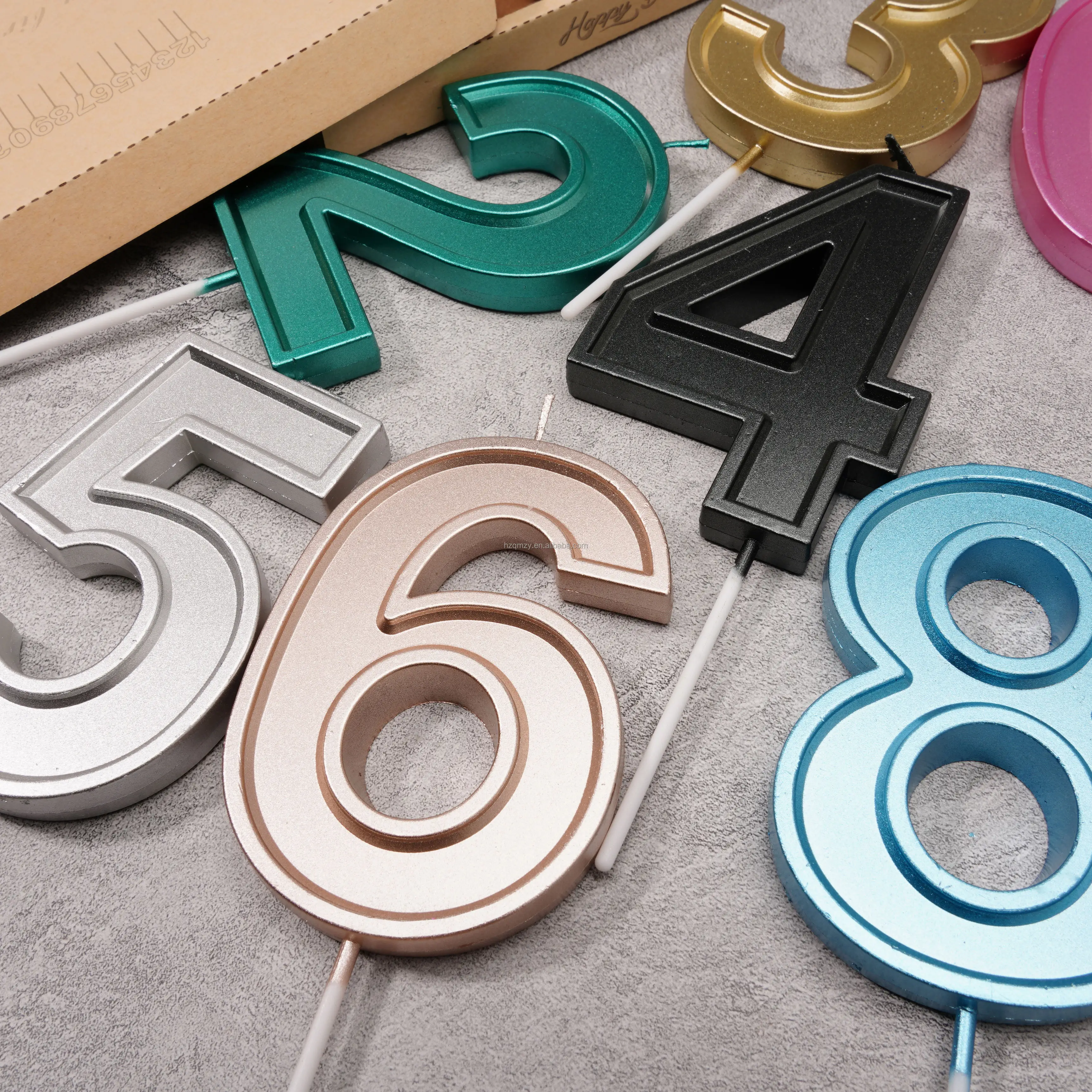 Amazon Luxe 3d Ontwerp 100 Mm Tall Alfabet Letter Aantal Digitale Verjaardag Kaarsen