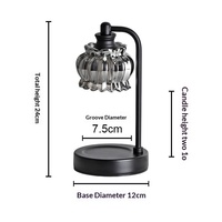 Lampe chauffe-bougie en métal au design européen simple, abat-jour floral d'intérieur, pour brûleur de cire parfumée, idéale pour chambre à coucher