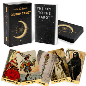 Jeu de tarot Rider Waite en anglais avec feuille d'or, ensemble complet, coins carrés, stimulant la pensée, fabricant personnalisé, jeu de société - Product Image 2