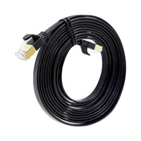 Kico Flat CAT7 Rj45 kabel jaringan Ethernet dalam ruangan PVC LSZH jaket 30% tembaga FTP kabel Patch Internet kabel komunikasi OEM