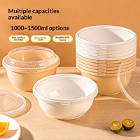 SAIZHUO Boîte à lunch jetable antivol avec boucle de verrouillage, plateau double couche pour emporter, bol de séparation pour aliments, soupes et nouilles SZ207T
