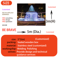 Hot-vente commerciale extérieure en acier inoxydable sec-pont sous-marin lumière LED buse fontaine d'eau avec musique danse caractéristiques