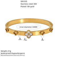 Bracelet en acier inoxydable plaqué or 18 carats de style vintage pour femmes, avec pierres naturelles et fleurs colorées, vente en gros de bijoux de mode