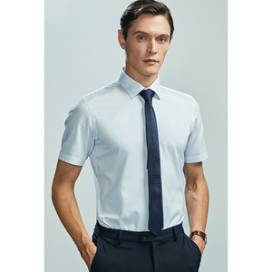 Camicia da uomo d'affari camicia a maniche corte da stiro facile camicia da uomo <span class=keywords><strong>professionale</strong></span> estiva - Product Image 2