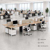 Scrivania Modulare per Ufficio con Piano in MDF e Gestione Cavi per Uffici Open Space