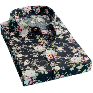 TONGYANG Camicia Estiva da <span class=keywords><strong>Uomo</strong></span> con Stampa Floreale, Casual, Taglie Forti, Manica Corta in Cotone, Vestibilità Slim - Product Image 4