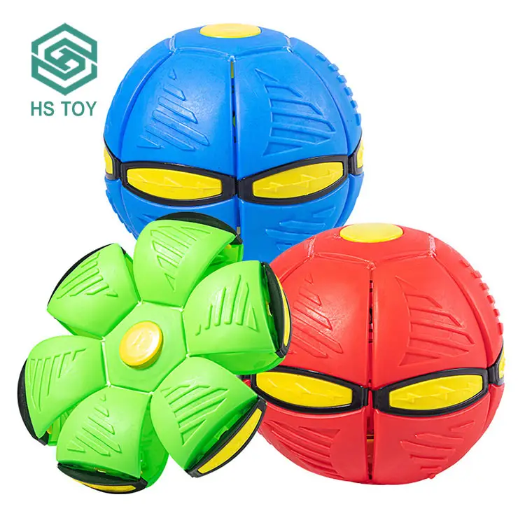 Hs brinquedo infantil esportivo, molhador de bola deformaçã phsata ufo bola mágica voadora bola de disco plano com 6 cores de luz