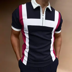 Camisetas de Golf de alta calidad para hombre, camisetas de poliéster con patrón personalizado, camisa de Golf para hombre