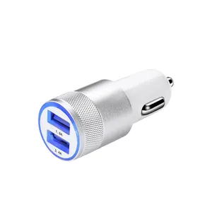 Pengisi Daya Ponsel Pintar Dual Port USB Pengisi Daya Mobil 2.1A untuk Samsung/Iphone/ Huawei/ Xiaomi Perangkat Pintar Perekam GPS Pengisian Cepat PD