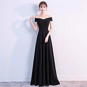 Off The Shoulder Navy Blue Evening Dress A Line Empire Waist Long Formal Gown For Weddings Parties Bridesmaid Events - Product Image 4