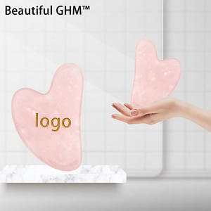 2025 mujeres de lujo Venta caliente BeautifulGHM 100% <span class=keywords><strong>cuarzo</strong></span> <span class=keywords><strong>rosa</strong></span> piedra Gua Sha para regalo - Product Image 1