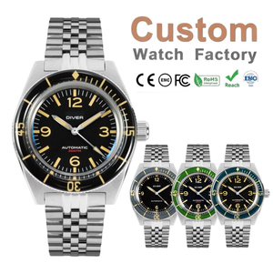 Reloj de Buceo Retro para Hombre de 200M, con Logotipo Personalizado OEM ODM, NH35 Automático, 39mm, Acero Inoxidable, Brazalete Jubilee Vintage, Estilo Deportivo - Product Image 1