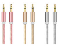 Câble Audio tressée pour casque de voiture, Aux, 0.2m 0.5m 1m 1.2m 2m 3m, personnalisé, 1.8mm, 3.5