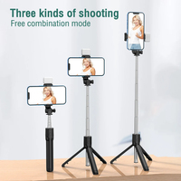 Mini Trípode Flexible Extensible y Giratorio para Teléfono, Palo Selfie, Soporte para Teléfono con Cámara para Video en Vivo, con Control Remoto