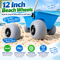 Chariot de plage étanche à roues gonflables de 12 pouces, capacité de 75 kg, chariot à sable pour le camping, la pêche, le transport d'équipement de plein air