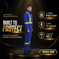 Combinaison de travail ignifuge pour hommes NFPA 2112 ASTM F1506 Vêtements de protection réfléchissants pour l'industrie du soudage